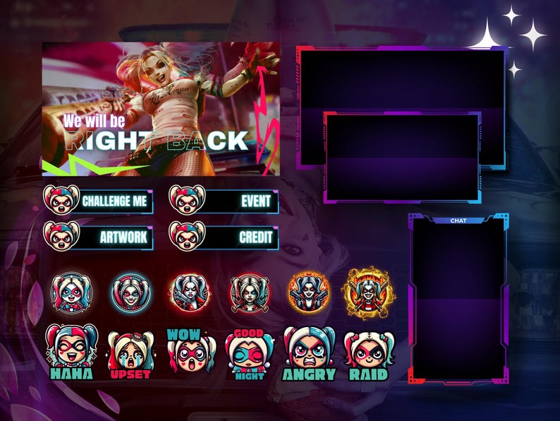 Animated Twitch Overlay Pack: Complete Stream Package (badges & Emotes ...
