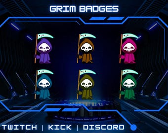 Grim Scythe Twitch Sub Badges: Streamer Graphics (Digital Download)