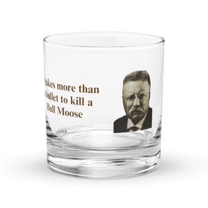 Teddy Roosevelt Bull Moose Rocks glass