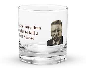 Teddy Roosevelt Bull Moose Rocks glass