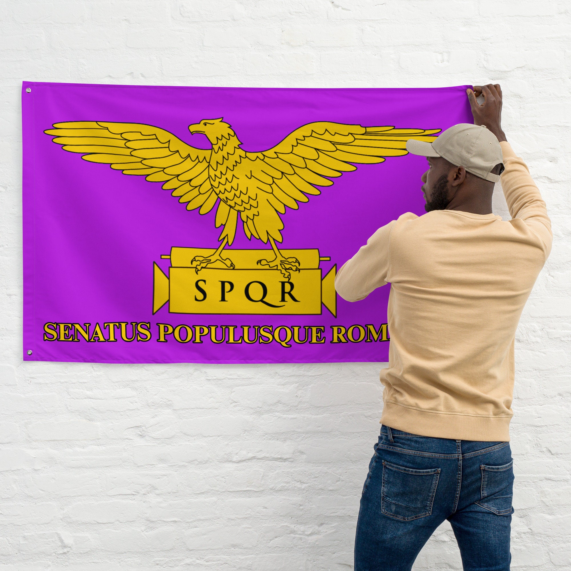 Bandiera Impero Romano 90x60cm SPQR - Poliestere, Per Interno Ed Esterno, Foro Per Astra - Foto 6