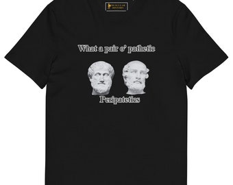 Peripatetics Aristoteles en Theophrastus Uniseks biologisch katoenen T-shirt