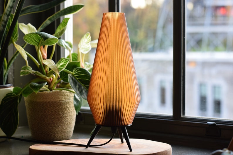 ROCKET LAMP sustainable, retro mid century modern, 3D printed lamp image 2