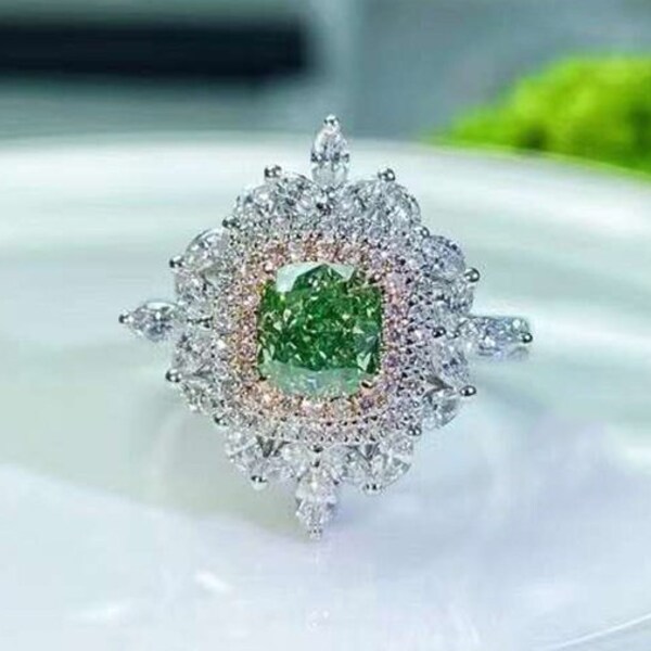 Shop Green Diamond Ring Online Etsy