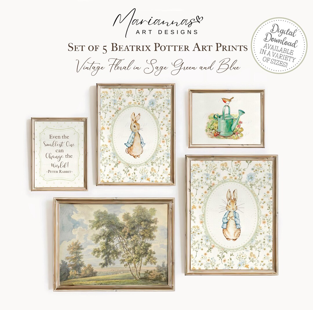 Peter Rabbit Nursery Decor Vintage Peter Rabbit Prints Beatrix Potter ...