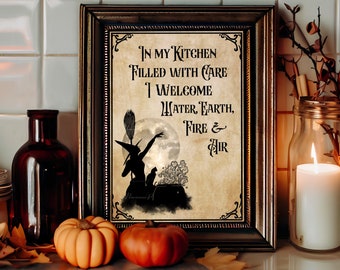 Witch Print Kitchen Witch Poster Witch Art Print Apothecary Kitchen Art Kitchen Witchery Halloween Print Vintage Witch Print PRINTABLE