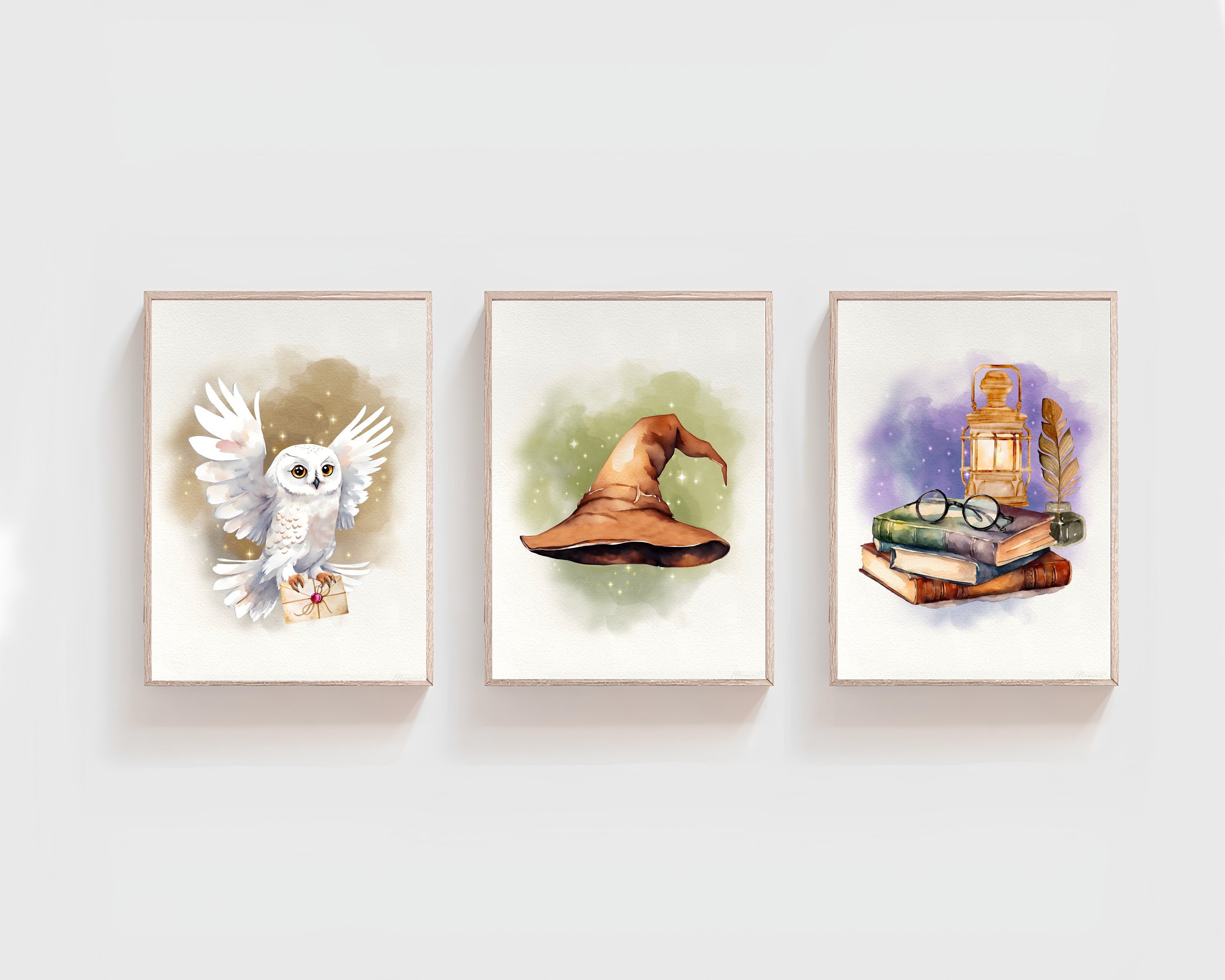 Wizard Poster Wizard Print Wizarding Nursery Decor Watercolor Nursery ...