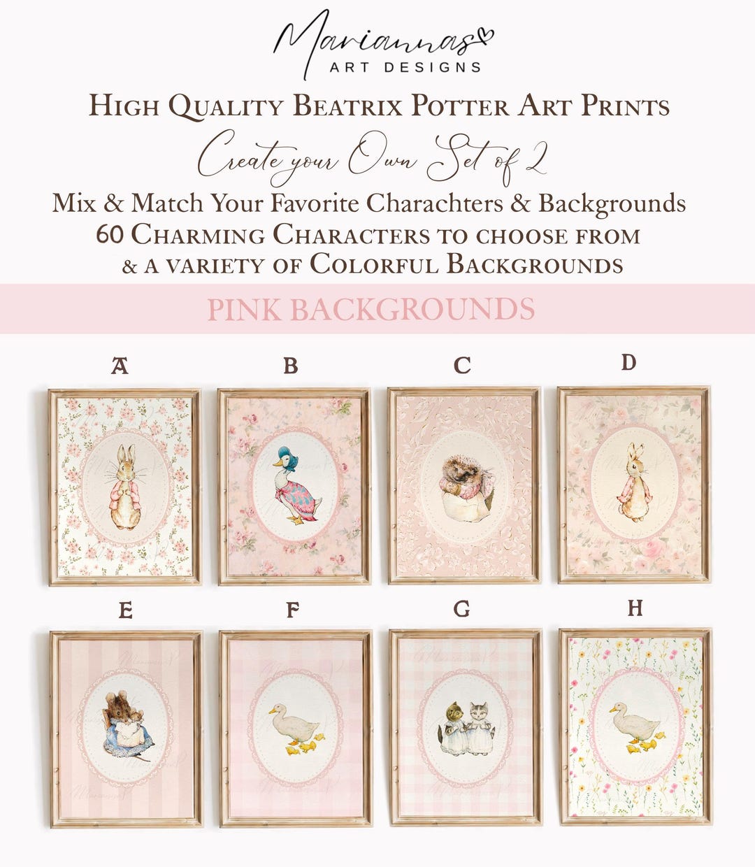 Peter Rabbit Nursery Prints Personalized SET OF 2 Vintage Peter Rabbit ...