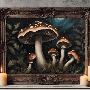 Poisonous Mushrooms Print Vintage Art Print Poisonous Botanical Print Witch Wall Art Halloween Home Decor Dark Academia Art PRINTABLE #38
