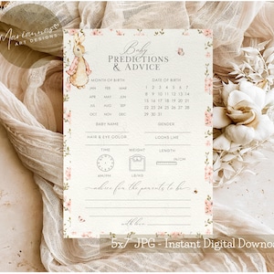 BabyVorhersage und Ratschlag Karten Peter Rabbit Babyparty Spiel Baby vorhersage Spiel Babyparty Aktivität Vintage Beatrix Potter DRUCKBAR