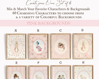 Peter Rabbit Kinderzimmer Drucke personalisiert SET VON 6 Vintage Peter Rabbit Drucke Beatrix Potter Kinderzimmer Dekor Mix und Match DIGITAL Download