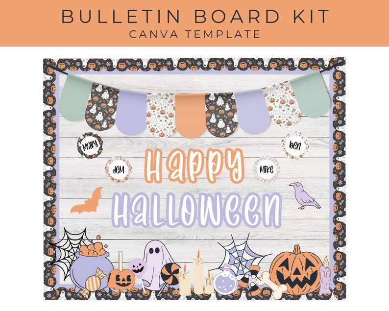 Retro Halloween Bulletin Board Kit for Classroom Decor, Teacher ...