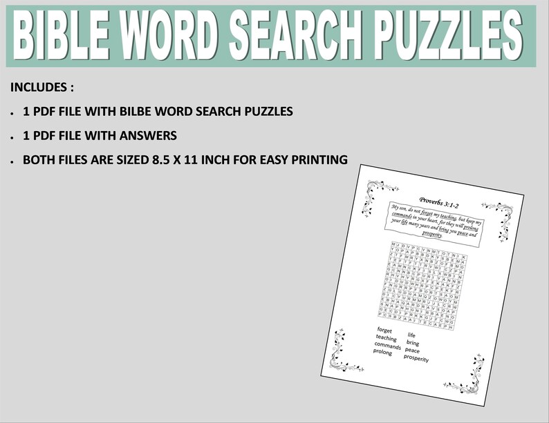 Bible Word Search, Bible Printables, Bible Activity Pages, Bible ...