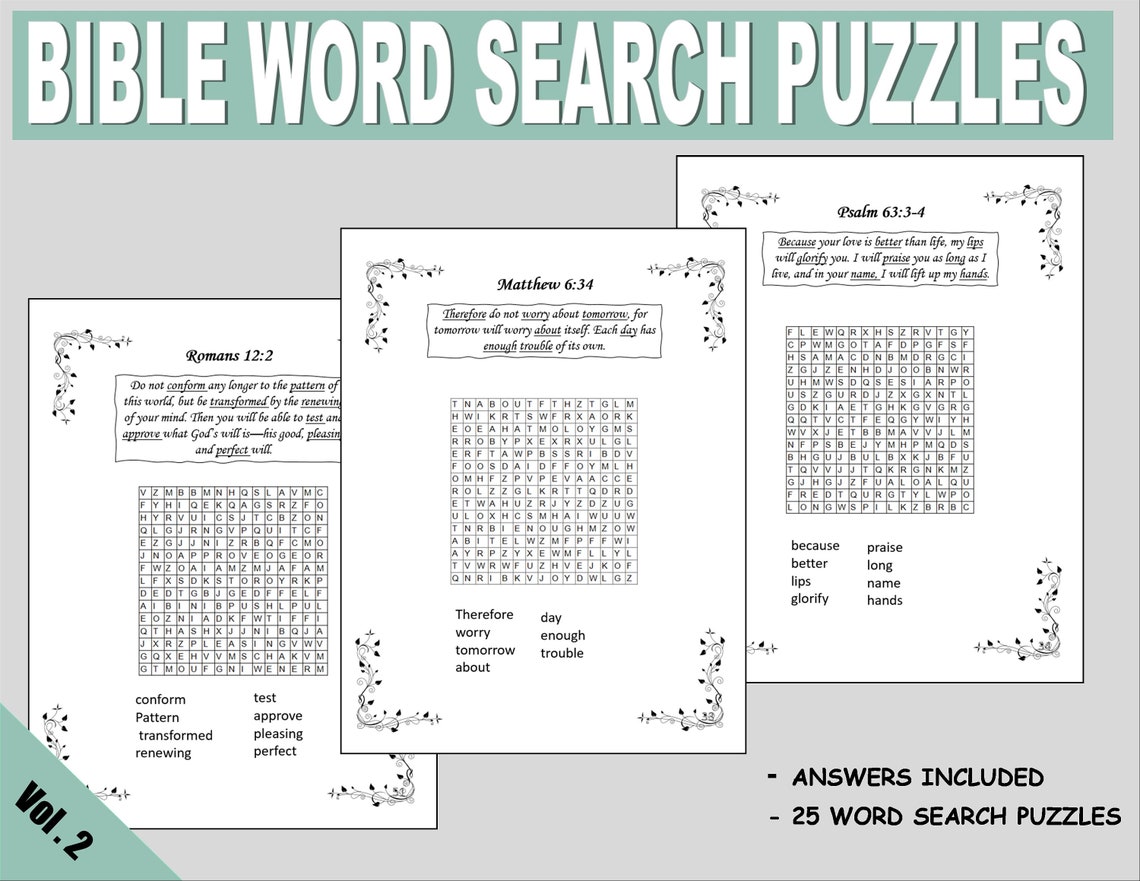 Bible Word Search, Bible Printables, Bible Activity Pages, Bible ...