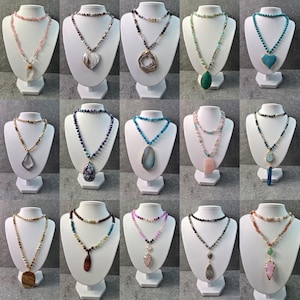Kristall Halskette / Edelstein / Boho / Naturstein / Geschenk / Handgemacht / Heilstein / Für Sie