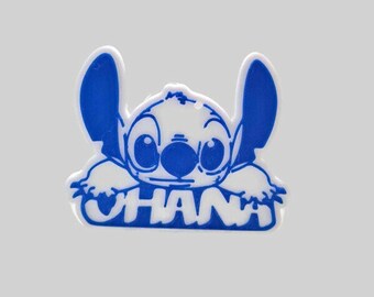 Porte-Clé Stitch "Ohana" Bleu en PLA