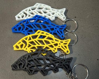 Geometric 3D Carp Keychain | Carp Angler's Gift