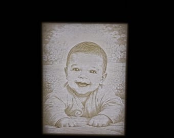Customizable photo frame - Photo lamp - Decorative night light for bedroom - Photo souvenir gift.