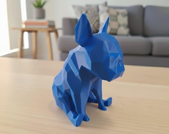 French Bulldog Geometric Low-Poly Statue – Dog Print – Various Colors (Modern Decorative Objects)