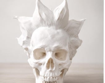 3D Printed Rick Sanchez Skull – Rick and Morty Decorative Sculpture to Paint, Geek Decor, Fan Gift