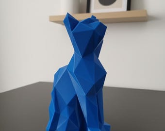 Origami Cat Statue | Modern Low Poly Cat Figurine | Cat Lovers