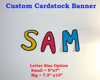 Custom Birthday Party Cardstock Banner | Personalized Sign | Custom Name | Custom Birthday / Custom Babyshower