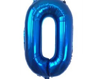 32" | Large Blue Number Balloons | Mylar Foil Helium Balloons for Memorable Birthday | Anniversary Decorations