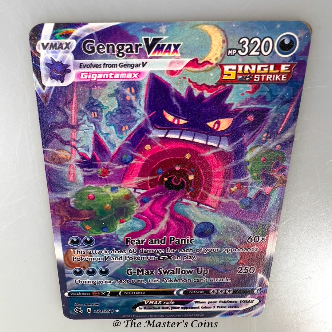 Pokemon METAL Card Custom Fan Art Pokemon Card Gengar Etsy