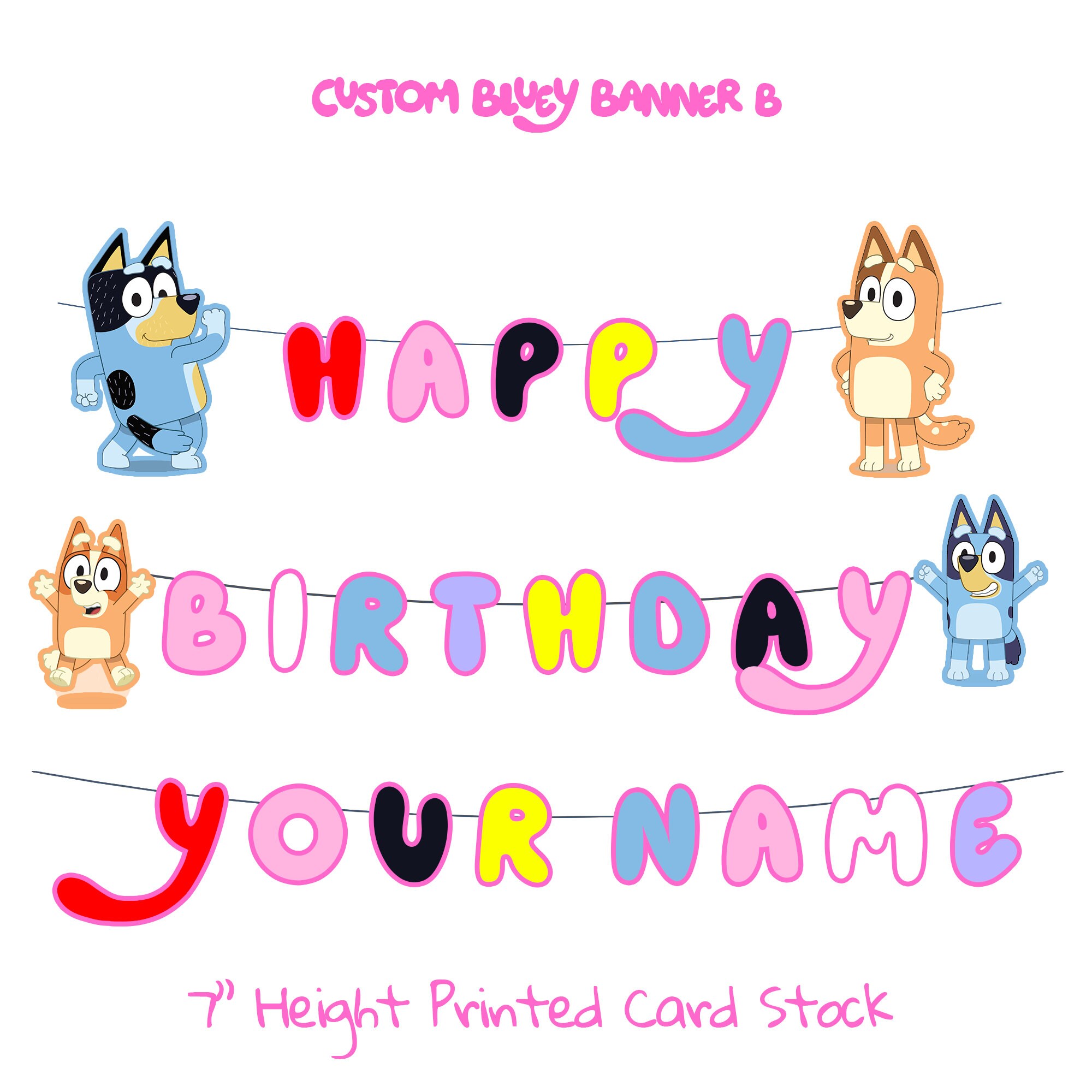 Personalization Birthday Party Banner | Bluey - Etsy