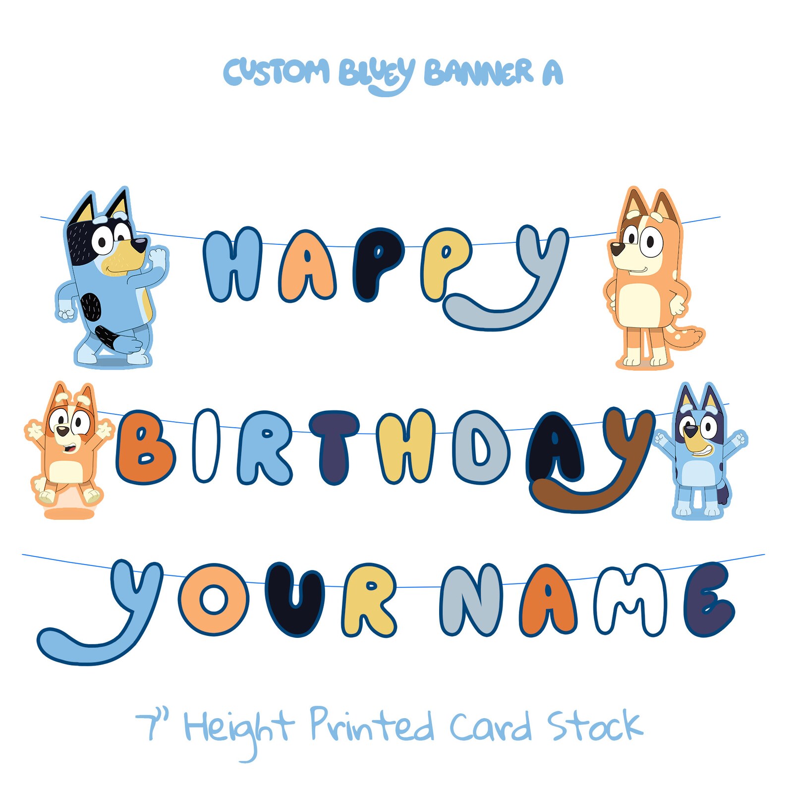 Personalization Birthday Party Banner | Bluey - Etsy