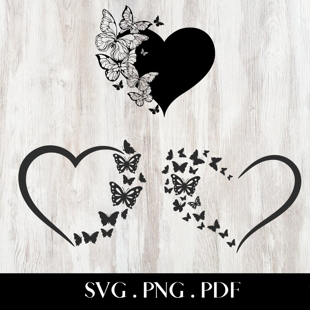 Schmetterling Herz SVG Herz SVG Bundle Schmetterlinge Etsy.de