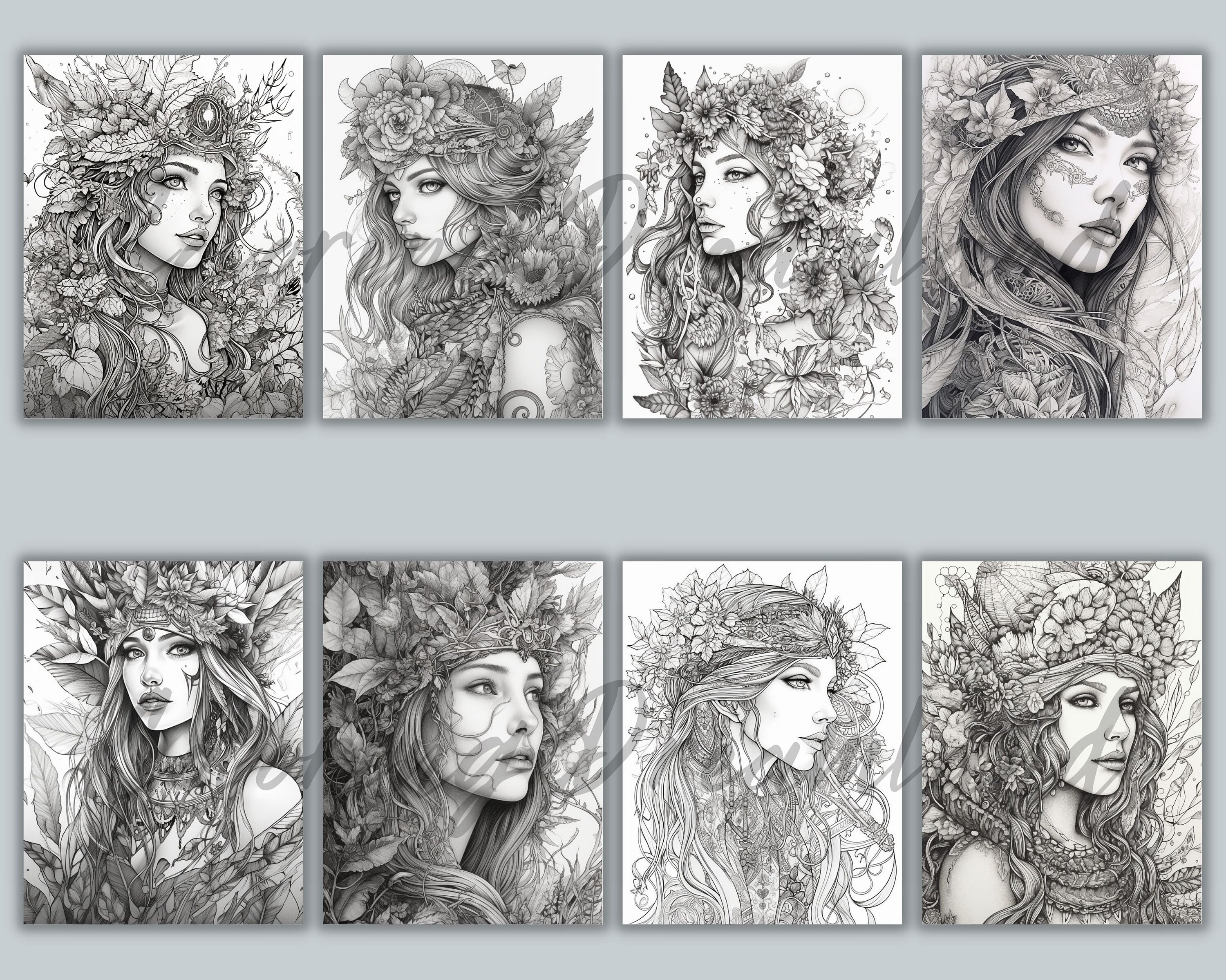 Fantasy Elf Coloring Pages Book Fantasy Elf Coloring Pages - Etsy