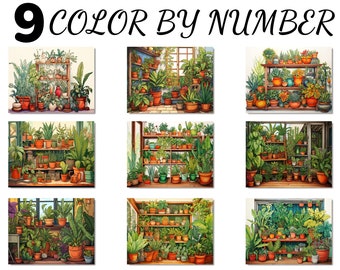 Color By Number, Paint By Number, Paint Number Adult, Coloring Numbered, Color By Number For Adults, Botanical Coloring