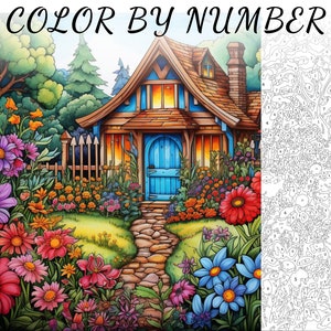 Color By Number, Paint By Number, Paint Number Adult, Coloring Numbered, Color By Number For Adults, House Coloring