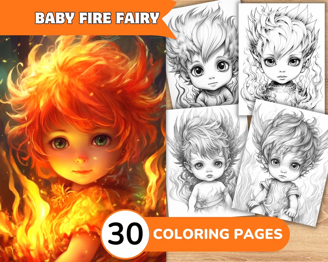 Fire Fairy Coloring Pages, Fire Fairy Coloring Book, Cute Fairy ...