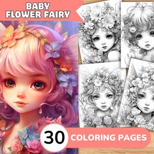 Flower Fairy Coloring Pages, Flower Fairy Coloring Book, Cute Fairy Coloring, Baby Fairy Coloring Book, Flower Coloring