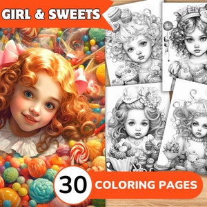 Girl Coloring Pages, Girl Coloring Book, Baby Grayscale Coloring, Sweet Coloring Book, Sweet Coloring Pages
