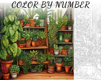 Color By Number, Paint By Number, Paint Number Adult, Coloring Numbered, Color By Number For Adults, Botanical Coloring