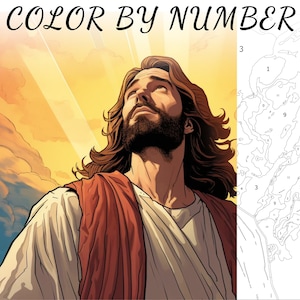 Color By Number, Paint By Number, Paint Number Adult, Coloring Numbered, Color By Number For Adults, Jesus Coloring