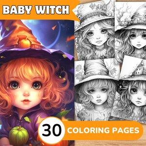 Witch Coloring Pages, Witch Coloring Book, Witch Grayscale Coloring, Girl Coloring Book, Girl Grayscale Coloring