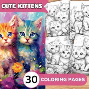 Kittens Coloring, Cats Coloring Book, Kittens Coloring Book, Cats Coloring Pages, Animal Coloring, Cute Animal Coloring