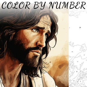 Color By Number, Paint By Number, Paint Number Adult, Coloring Numbered, Color By Number For Adults, Jesus Coloring