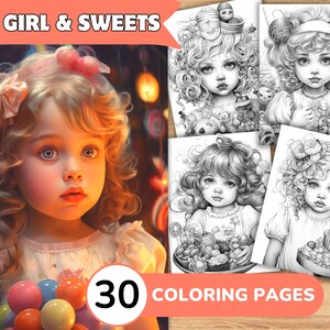 Girl Coloring Pages, Girl Coloring Book, Baby Grayscale Coloring, Sweet Coloring Book, Sweet Coloring Pages