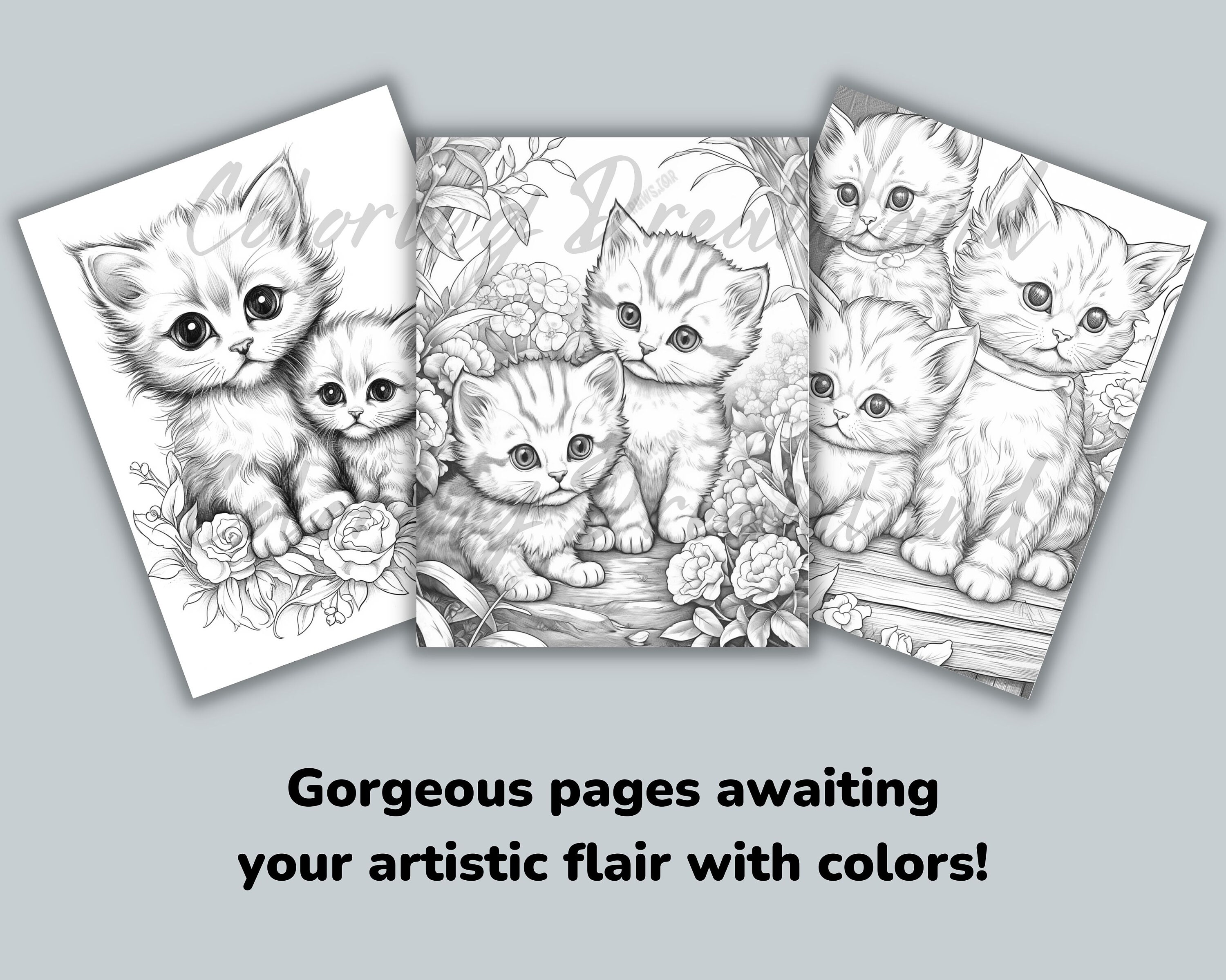 Color Kittens Kittens Coloring, Cats Coloring Book, Kittens Coloring Book, Cats ...