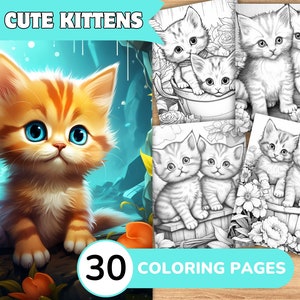 Kittens Coloring, Cats Coloring Book, Kittens Coloring Book, Cats Coloring Pages, Animal Coloring, Cute Animal Coloring