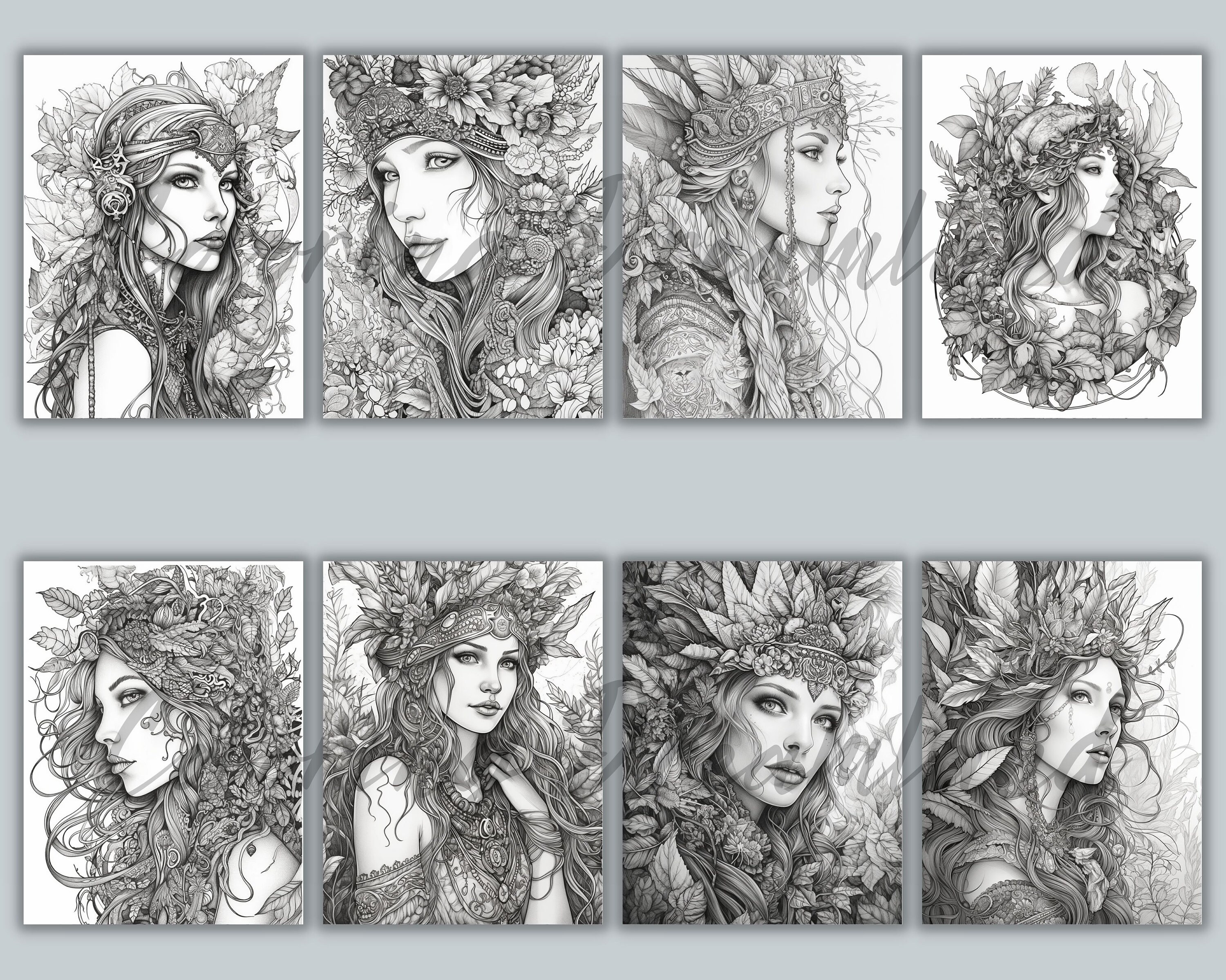 Fantasy Elf Coloring Pages Book Fantasy Elf Coloring Pages - Etsy