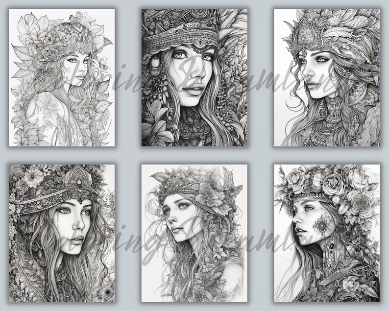 Fantasy Elf Coloring Pages Book Fantasy Elf Coloring Pages - Etsy