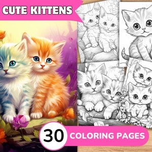 Kittens Coloring, Cats Coloring Book, Kittens Coloring Book, Cats Coloring Pages, Animal Coloring, Cute Animal Coloring
