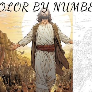 Color By Number, Paint By Number, Paint Number Adult, Coloring Numbered, Color By Number For Adults, Jesus Coloring