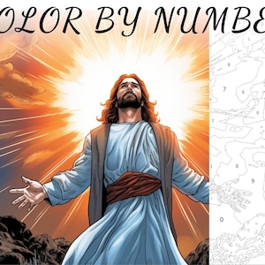 Color By Number, Paint By Number, Paint Number Adult, Coloring Numbered, Color By Number For Adults, Jesus Coloring